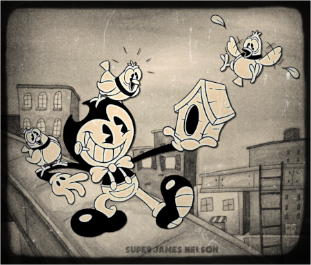 Bendy drawing