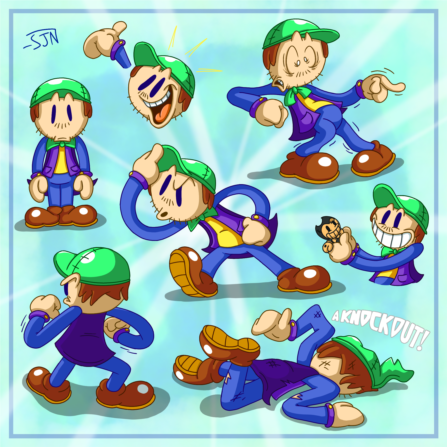 A bunch of Super James drawings